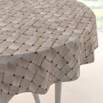 Biante Dekoračný okrúhly obrus Terra TRA-002 Béžový pletený vzor Ø 120 cm