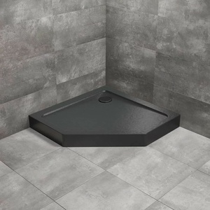 Radaway Петоъгълно душ корито Radaway Doros PT Compact Stone 80x80 см, черен акрил (SDRPT8080-05-54S)