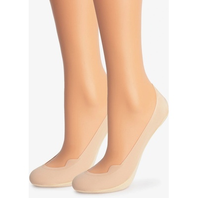 Marilyn dámske neviditeľné bavlnené ponožky do balerín so silikónom 2 páry E23 Beige
