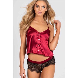 Underwear Wind Дамска сатенена пижама - Червена #309851 (309851_Червен)