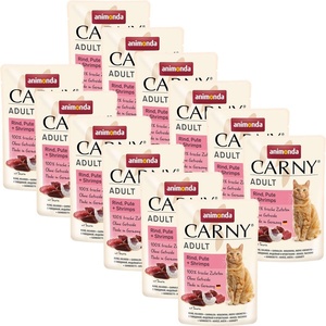 Animonda CARNY Cat Adult говеждо, пуйка + скариди 12 x 85 г