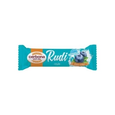 Cerbona Rudi Vegan Ovesná tyčinka celomáčená s borůvkovou nádivkou se sladidly 30 g
