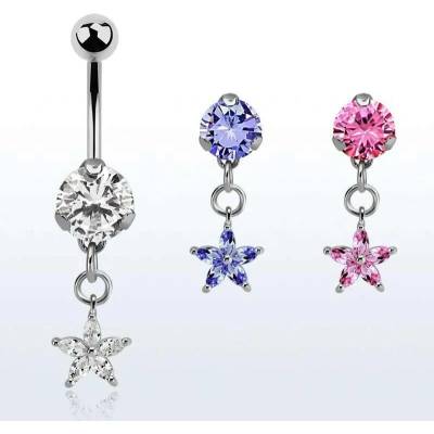 InfinityPierce Piercing do pupíku s hvězdičkou na řetízku BNRZ413