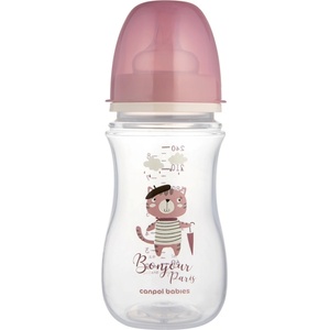 Canpol babies Антиколик шише Canpol Easy Start - Bonjour Paris, 240 ml, розово (35/232_pin) - baby