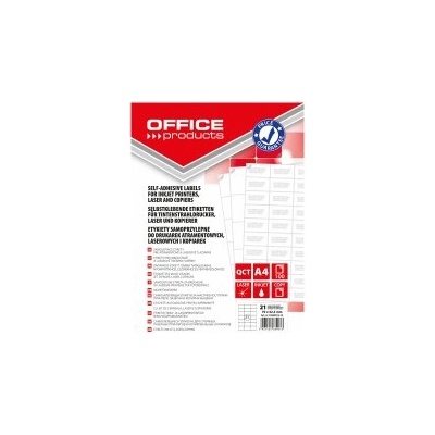 Office Products Етикети бели 21бр на лист 70х42.3мм А4 100л