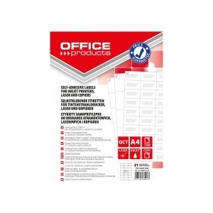 Office Products Етикети бели 21бр на лист 70х42.3мм А4 100л