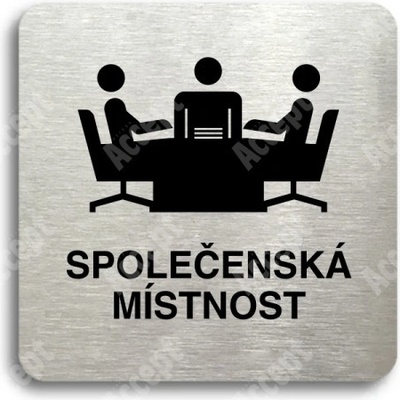 ACCEPT Piktogram společenská místnost - stříbrná tabulka - černý tisk bez rámečku