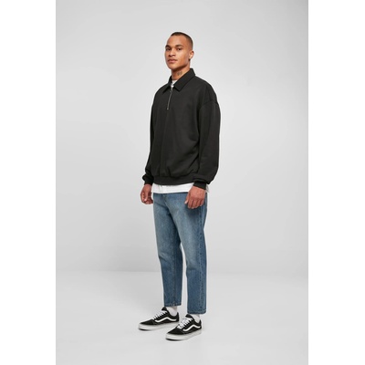 Urban Classics Мъжки суичър с половин цип в черен цвят Urban Classics Collar CrewUB-TB5577-00007 - Черен, размер 5XL