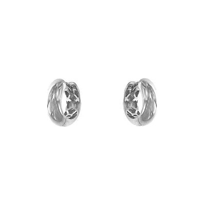 Infinitysilver zlaté náušnice kroužky oblé bílé 231F105W259