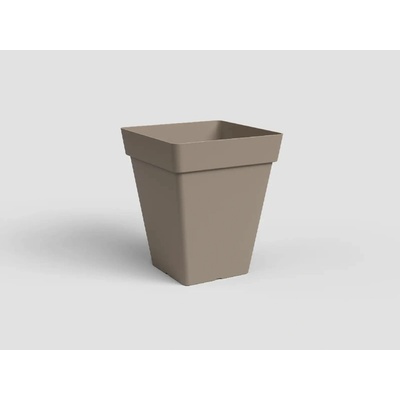 Artevasi Květináč CAPRI čtvercový 50cm plast šedá matte taupe