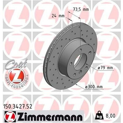 Brzdový kotúč ZIMMERMANN 150.3427.52 (150342752)