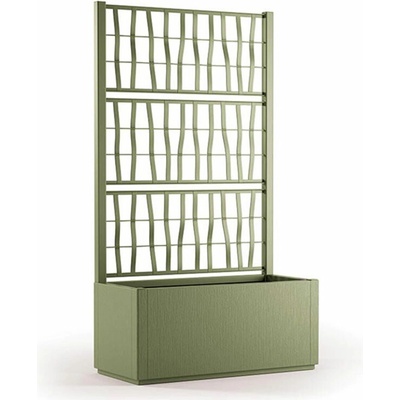 STEFANPLAST Kvetináč, vyvýšený záhon s mriežkou ETHICA 80x36x142cm olivovo zelená