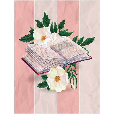 Plagát, Obraz - Open Books and Gentle Roses, Renee Machan Cottagecore, 30 × 40 cm