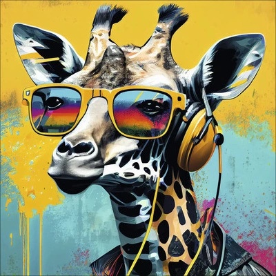 Obraz na plátne Animals Headphones II 27x27 cm