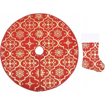 Nabytek XL Luxusní podložka pod vánoční stromek s punčochou červená 90 cm