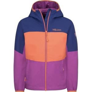 TROLLKIDS Детско водоустойчиво яке Trollkids Kid's Bjordal Jacket Waterproof jacket - Violet Blue / Papaya / Mallow Pink - размер 176 (EU) (703-6746-0621)