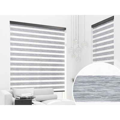 Zebra-shop Den a noc Maxi Premium Bílo-šedý melír BH 67 200x180 cm bílá vpravo