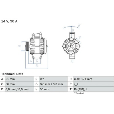 generátor BOSCH 0 986 042 530