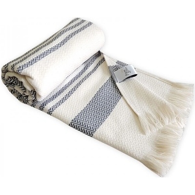 Framsohn Hamam ručník BOHO LIVING ZICK-ZACK 009 šedá 100 x 180 cm