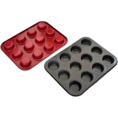 Perfect Home Forma na muffiny 19126 Metal Red na 12ks kovová