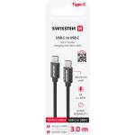 SWISSTEN Textile USB-C / USB-C 3 m Цвят: черен