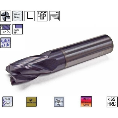 SK univerzální fréza pr. 7,0 x 10,0 mm 4bř. 30° TiAlN 65HRC , CERANIT 80.700