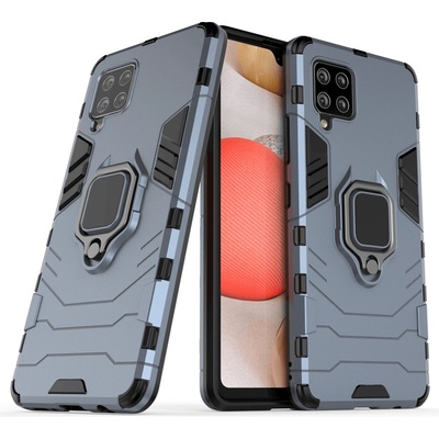 HQWear Калъф за телефон Ring Armor Case Kickstand Tough Rugged за Samsung Galaxy A42 5G, син (5907769323324)