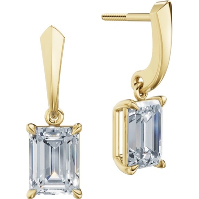 DF dámske náušnice 6430, žluté zlato s laboratorními diamanty o celkové váze 4.00 ct VS1/F