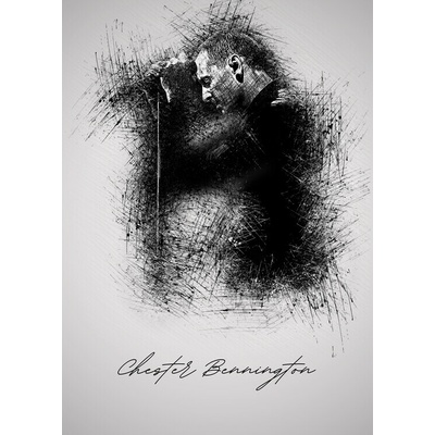 autor Plagát, Obraz - C. Bennington Sketch, 30 × 40 cm