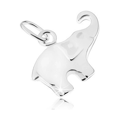 Šperky eshop Lesklý a plochý přívěsek ve tvaru slona stříbro 925 SP33.18