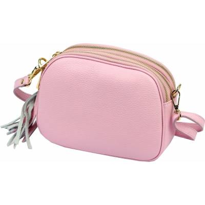 Luka Dámska kožená crossbody kabelka púdrovo ružová 26-035