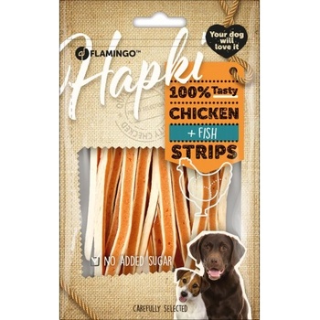 Flamingo Snacks Hapki Nuggets with chicken Rice - лакомство за куче, меки лентички с пиле и морска треска - 85 гр, Белгия - 2010188