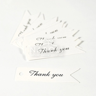 Visačky klasik, biele – Thank you, 10 ks
