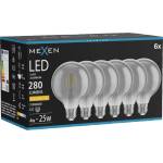 Mexen Vintis 6x LED филаментна крушка E27, G95, 4W, Топла - 2200K, 280 lm, димно-сива (L157-E27-0422-70x06)