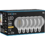 Mexen Vintis 6x LED филаментна крушка E27, G95, 4W, Топла - 2200K, 280 lm, димно-сива (L157-E27-0422-70x06)