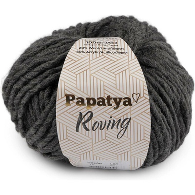Pletací příze Papatya Roving 100 g Varianta: 5 (19) šedá tmavá, Balení: 1 ks 60466/156282/279997