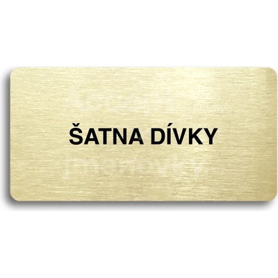 ACCEPT Piktogram ŠATNA DÍVKY - zlatá tabulka - černý tisk bez rámečku