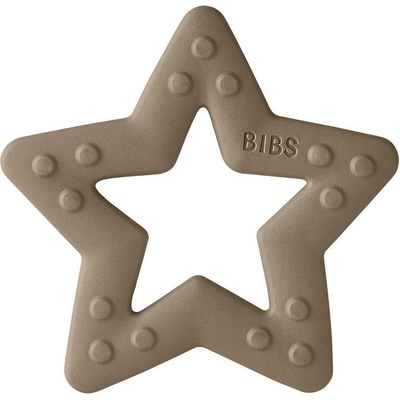 Mushie silikon hryzátko Baby Bitie Bibs Star dark oak