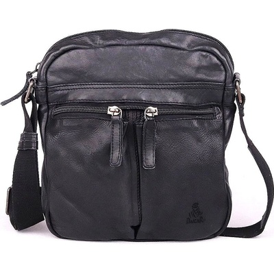 Luxusní kožená hladká crossbody taška Dakar no. 1013 černá