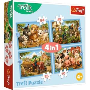 Trefl Пъзел Trefl 4в1 - Семейна разходка с Трефлик (34692) - ozone