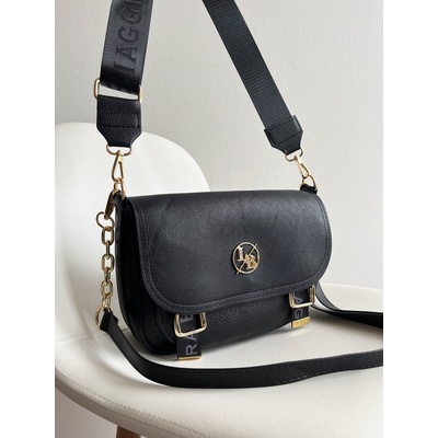 Laura Biaggi crossbody kabelka s dvoma ramienkami DX-F290-blackECO Čierna