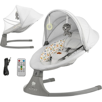 Kinderkraft lehátko LUMI 2 swing tmavo sivá