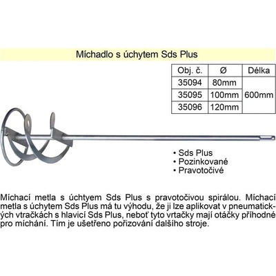 Festa 35095 Zn drátové míchací metla s kruhem SDS 100x500 mm
