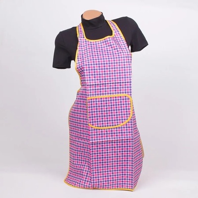 Карирана готварска престилка в лилаво, розово и бяло