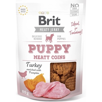 Brit Maškrty Pre Psov Jerky Puppy Turecké Mäsité Mince 12X80 g