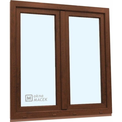 KNIPPING Plastové okno - 70 AD, 1200x1500 mm, O+OS klapačka, ořech Barva, imitace: ořech/bílá (jednostranně)
