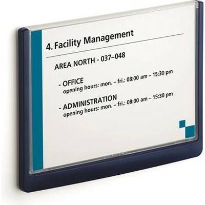 Informačná tabuľka, 148,5x210 mm, DURABLE "CLICK SIGN", modrá