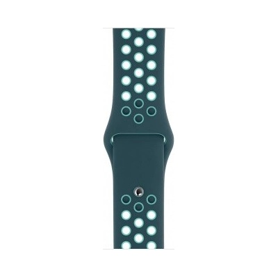 Apple Оригинална силиконова каишка за Apple Watch 38мм, 40мм, 41мм, 42мм (2024) - Apple Watch Nike Sport Band (тъмнозелен-син) (mxqx2zm/a)