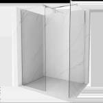 Mexen Kioto стена за душ Walk-in 155 x 80 cm, прозрачен, матиран никел - 800-155-202-97-00-080 (800-155-202-97-00-080)