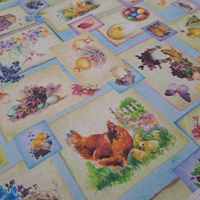 Pro útulný domov dekorační látka velikonoční patchwork ZVÍŘÁTKA